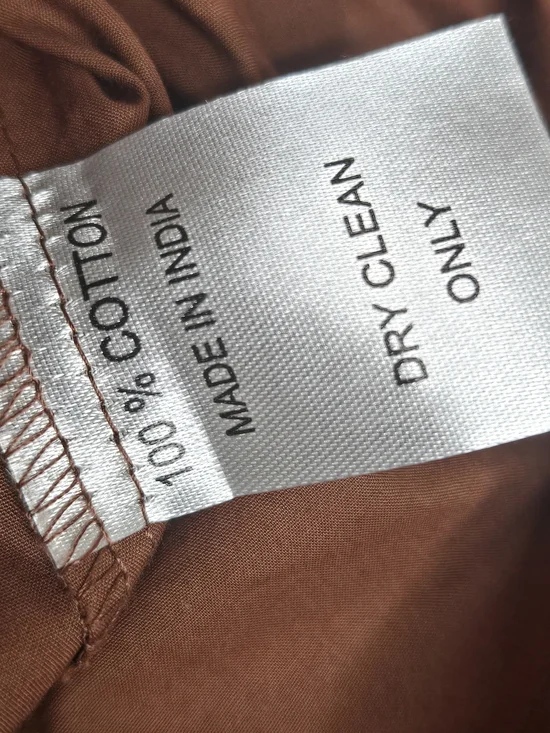 Mille Ruffle Front Puff Sleeve V-neck Romantic Top Brown Blouse - Picture 5 of 8